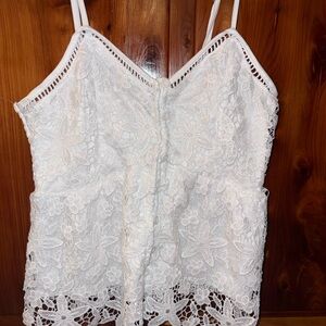 White Lace Tank Top